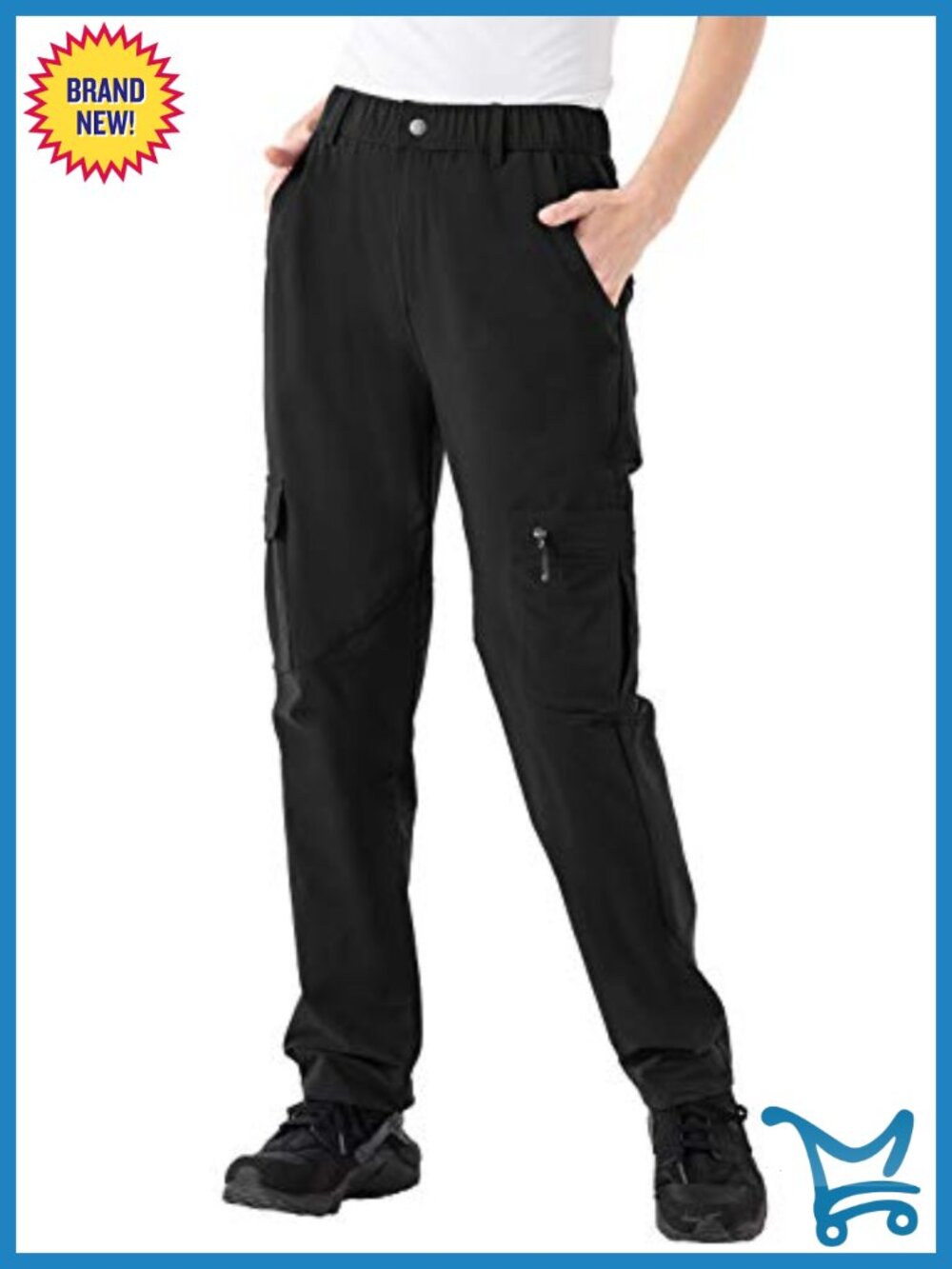 Rdruko Women's Hiking Cargo Pants Water-Resistant Quick Dry UPF 50+